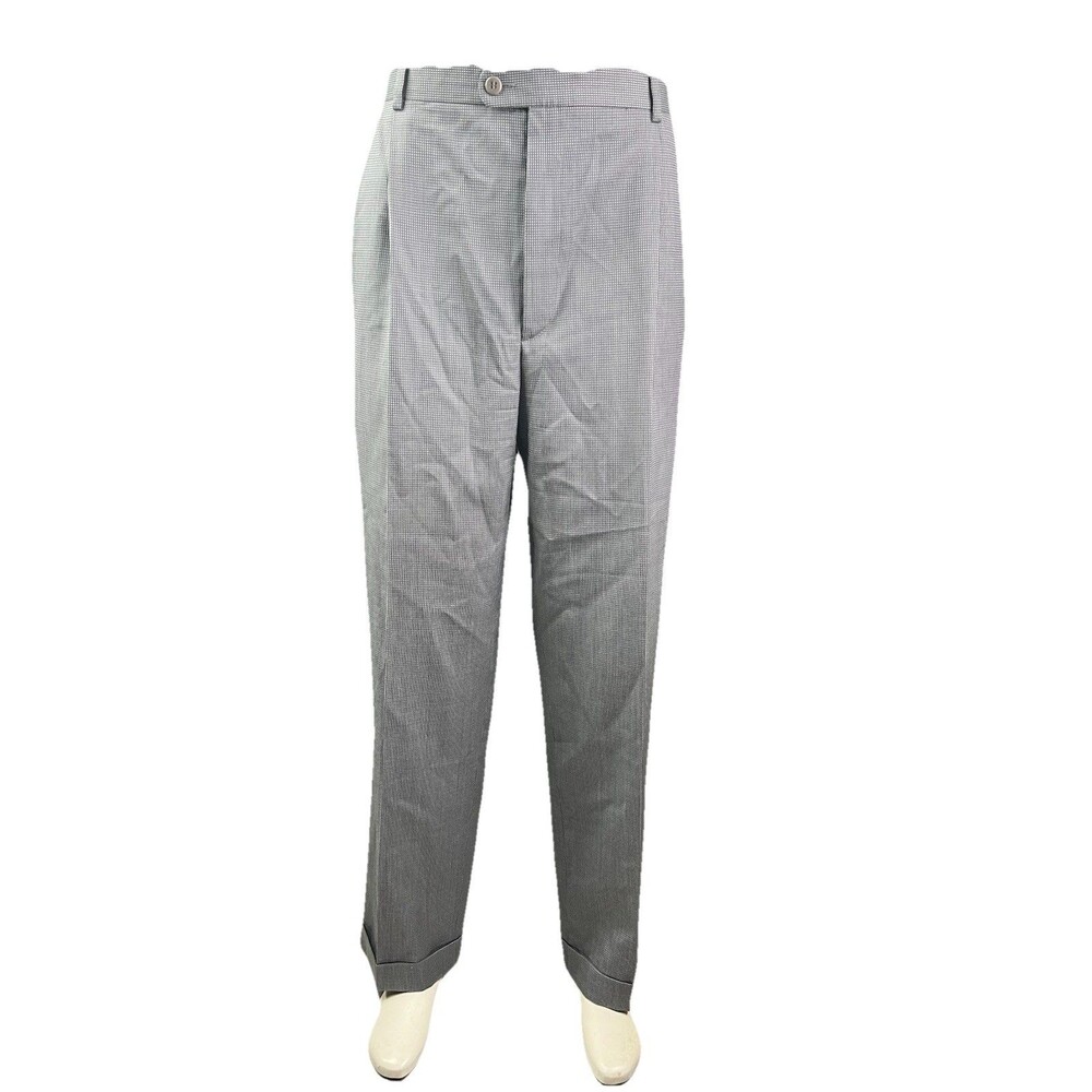 Zanella Men Dress Pants 38x30 Italian Wool Cuffed Natural Stretch Trousers - Picture 2 of 10
